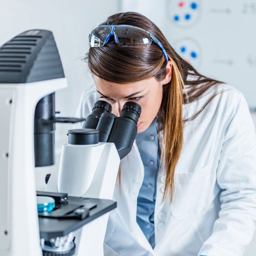 Life science researcher in laboratory